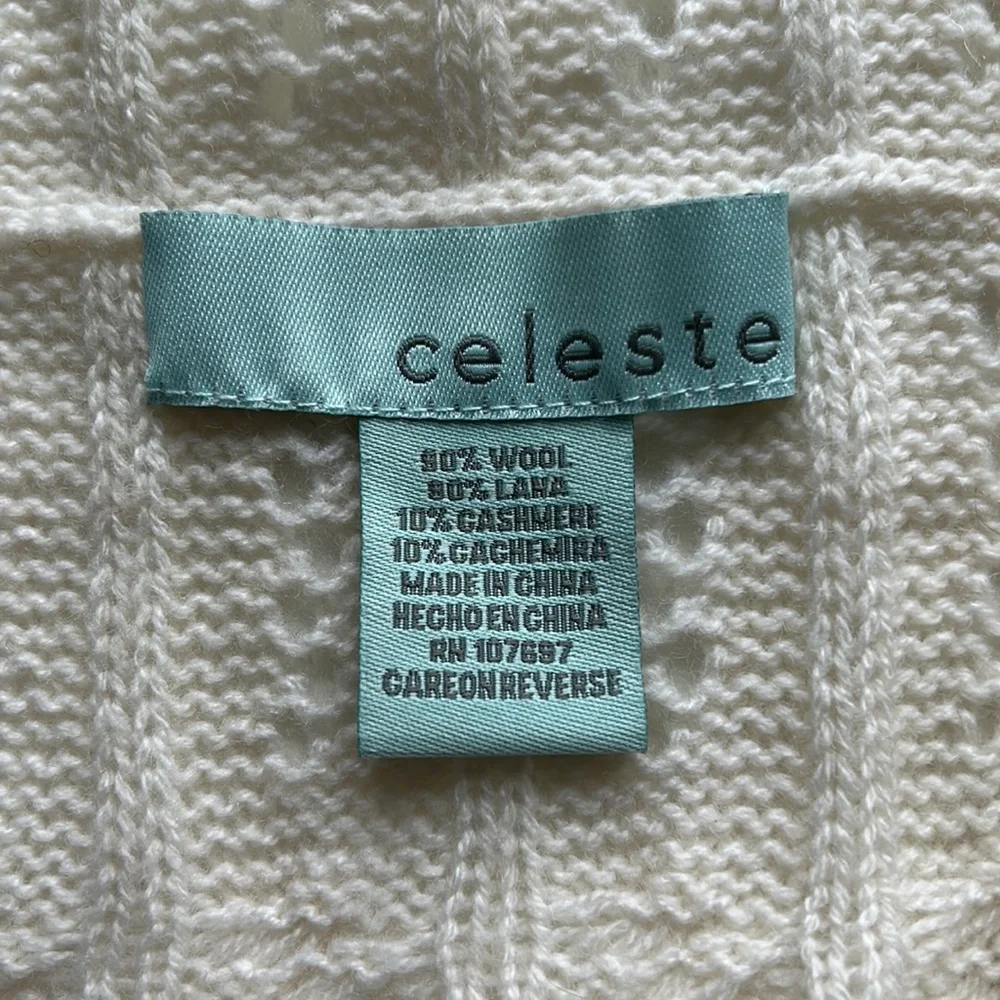 Celeste Ivory Infinity Scarf in Wool Cashmere Blend - Picture 5 of 6